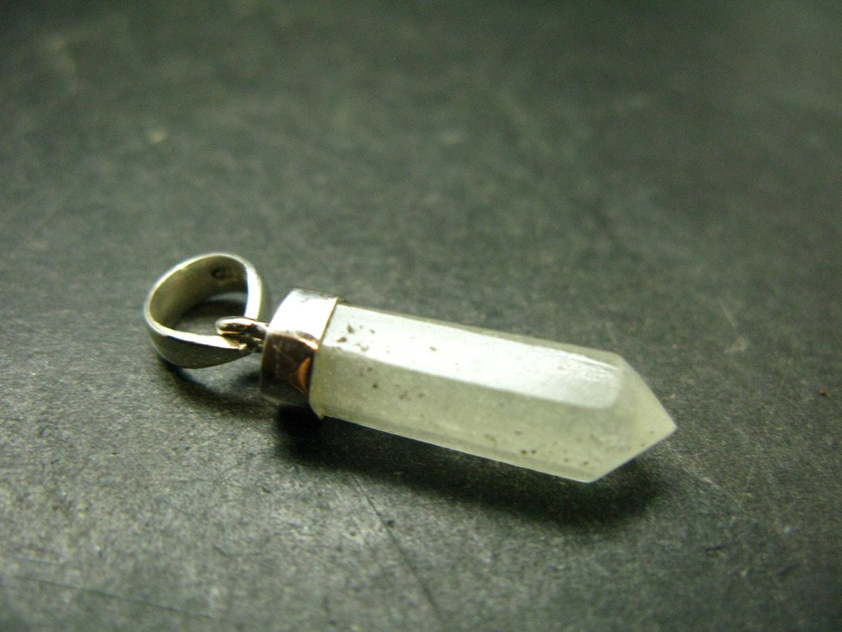 Gem Libyan Desert Glass Tektite Pendant Sterling Silver from Libya - 1.2" - 2.34 Grams
