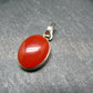 Gem from A Poem by Goethe!! Orange - Red Round Shape Carnelian Sterling Silver Pendant - 1"