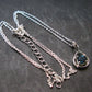 London Blue Topaz Sterling Silver Pendant with CZ From Brazil With Chain - 16" - 2.62 Grams