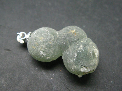 Complete Prehnite Sterling Silver Pendant from Mali - 1.3" - 7.45 Grams