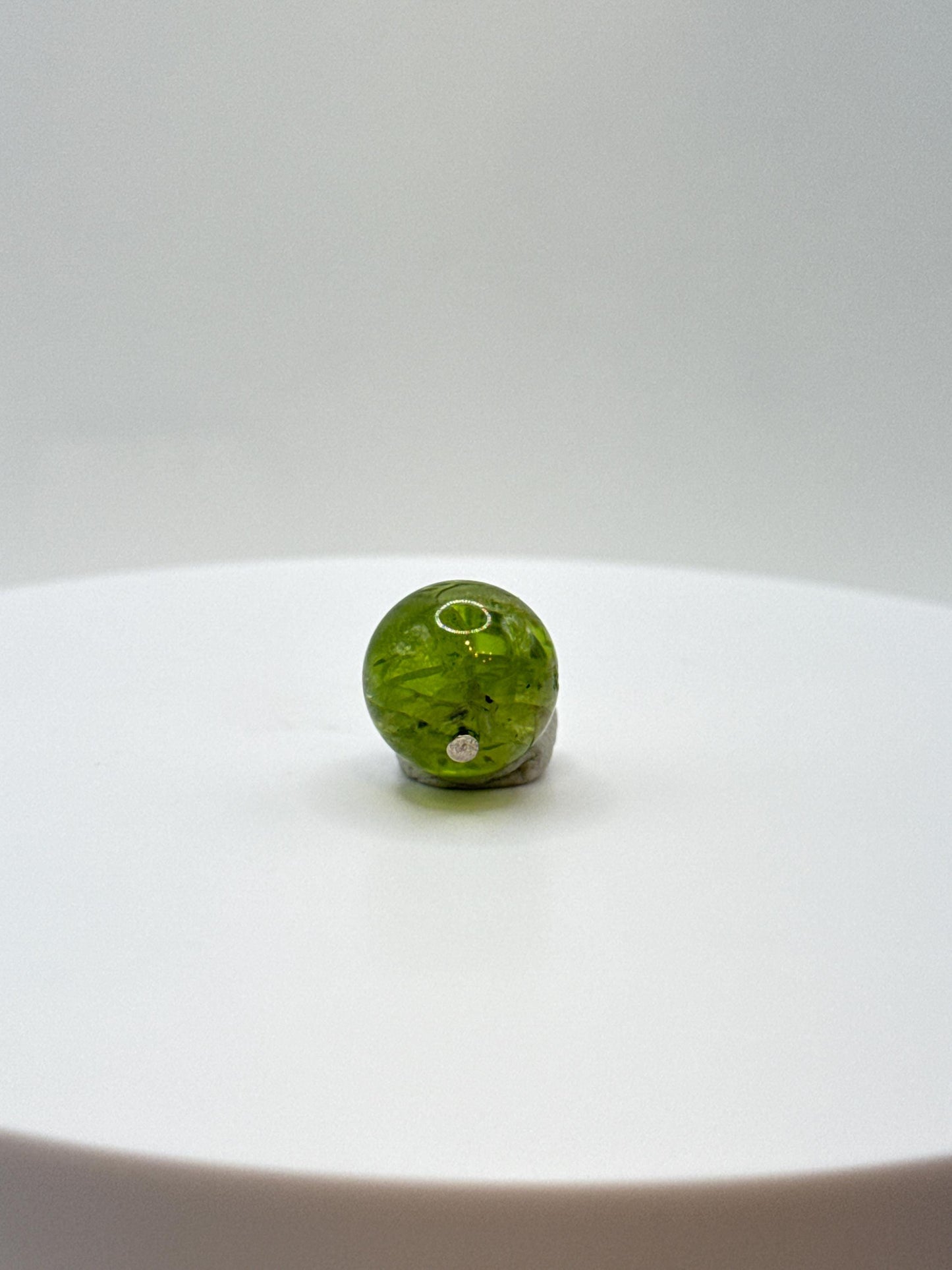 Peridot Sphere Pendant | Sterling Silver August Birthstone Charm