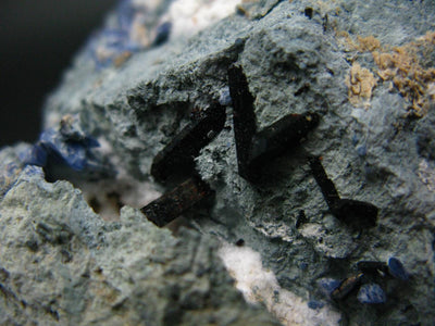 Benitoite and Neptunite on Natrolite Cluster From California - 5.3"