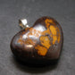Very Rare Heart Boulder Opal Sterling Silver Pendant Necklace From Australia - 1.1" - 9.57 Grams