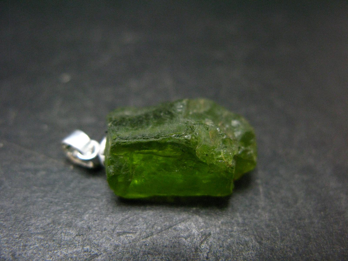 Peridot Olivine Pendant in SS From Arizona - 1.0" - 3.53 Grams