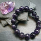 Amethyst Genuine Bracelet ~ 7 Inches ~ 12mm Round Beads