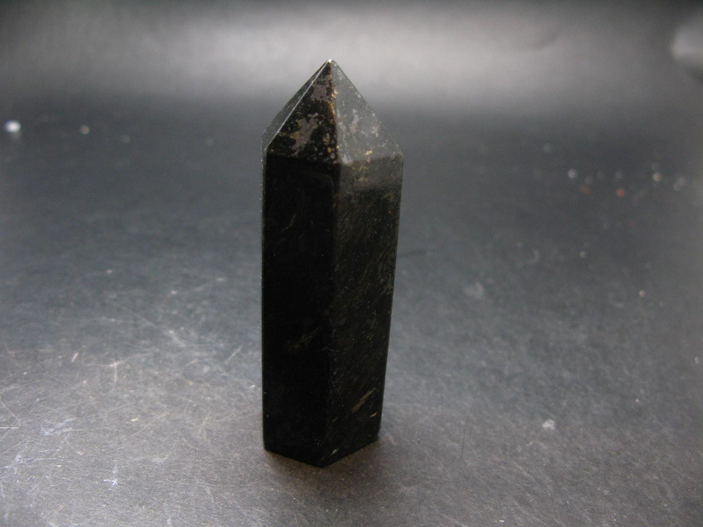 Nuumite Nuummite Obelisk From Greenland - 3.1"