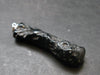 Tibetan Black Tektite Silver Pendant From Tibet - 2.2" - 9.47 Grams