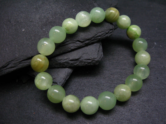 Green Calcite Genuine Bracelet ~ 7 Inches ~ 10mm Round Beads