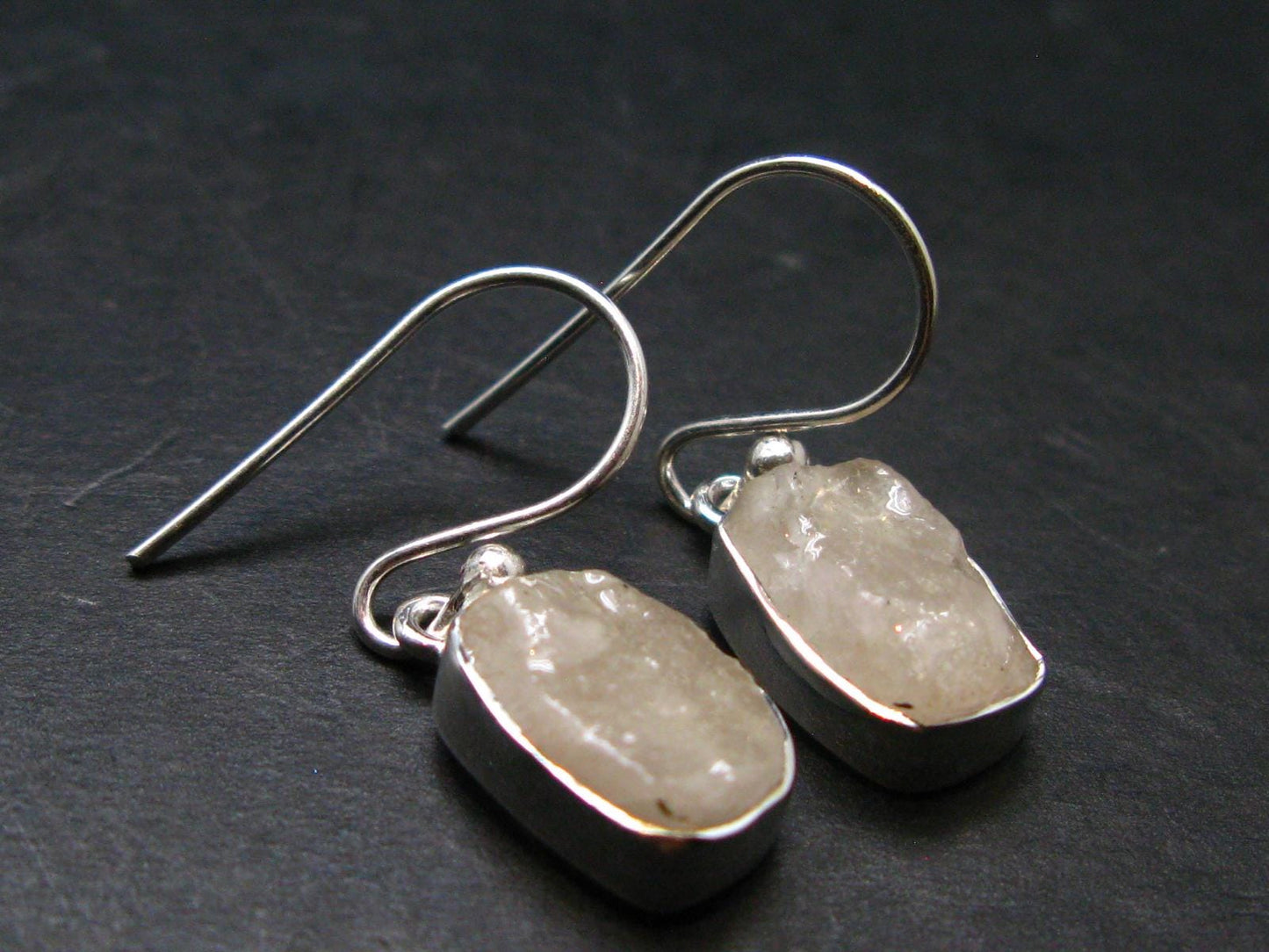 Phenakite Phenacite Silver Earrings From Nigeria - 2.97 Grams