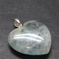 Aquamarine Gem Sterling Silver Heart Pendant From Brazil - 1.0" - 3.51 Grams