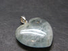 Aquamarine Gem Sterling Silver Heart Pendant From Brazil - 1.0" - 3.51 Grams