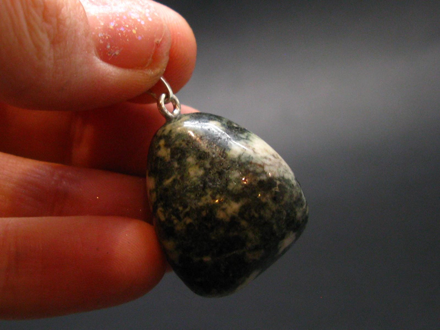 Rare Stonehenge Bluestone SS Pendant From Wales UK - 1.3" - 14.67 Grams