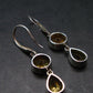 Faceted Golden Yellow Citrine 925 Sterling Silver Drop Earrings - 1.8"