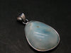 Rare Blue Larimar Pectolite Silver Pendant From Dominican Republic - 1.0" - 2.73 Grams