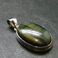 Hawk Eye (Blue Tiger Eye) Silver Pendant from South Africa - 1.4"