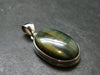 Hawk Eye (Blue Tiger Eye) Silver Pendant from South Africa - 1.4"