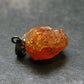 Gem Spessartine Spessartite Orange Garnet Pendant in SS From Tanzania - 0.8" - 2.16 Grams
