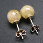 The Most Classic Earring Styles!! Natural 8mm Round Ball Citrine Gemstones 925 Silver Stud Earrings
