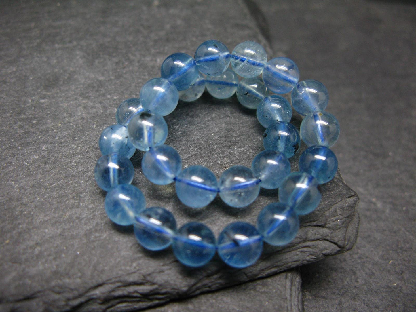 Santa Maria Aquamarine Genuine Bracelet ~ 7 Inches ~ 6mm Round Beads