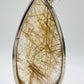 Golden Needle Quartz Teardrop Pendant – Natural Crystal Sterling Silver Jewelry