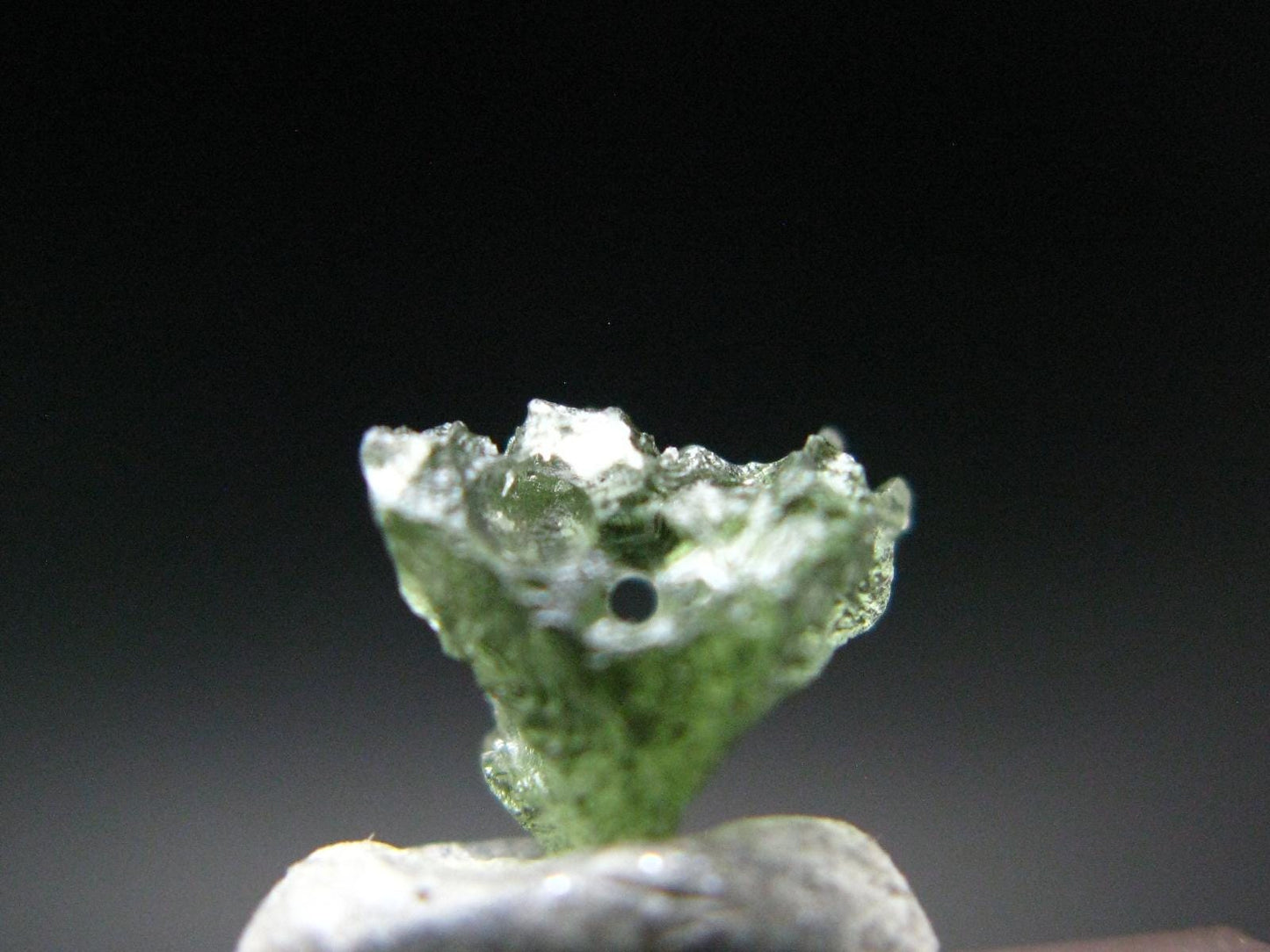 Moldavite Tektite Raw Bead from Czech Republic - 7 mm - 2.10 Carats