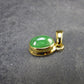 Tsavorite Green Garnet Gold Plated Silver Pendant from Tanzania - 0.7" - 1.56 Grams