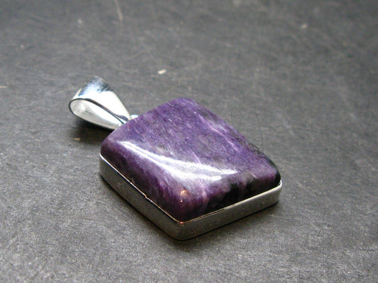 Rare High-Quality Charoite Silver Plated Pendant From Russia - 1.3" - 6.52 Grams