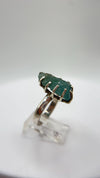 Grandidierite Ring Raw Blue Green Gemstone Silver Ring Natural Crystal Statement Jewelry Gift
