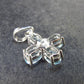 Elegant Genuine Solitaire Sky Blue Topaz Sterling Silver Pendant From Brazil - 0.9" - 2.30 Grams