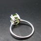Natural Faceted Peridot Olivine Sterling Silver Ring - 2.72 Grams - Size 9