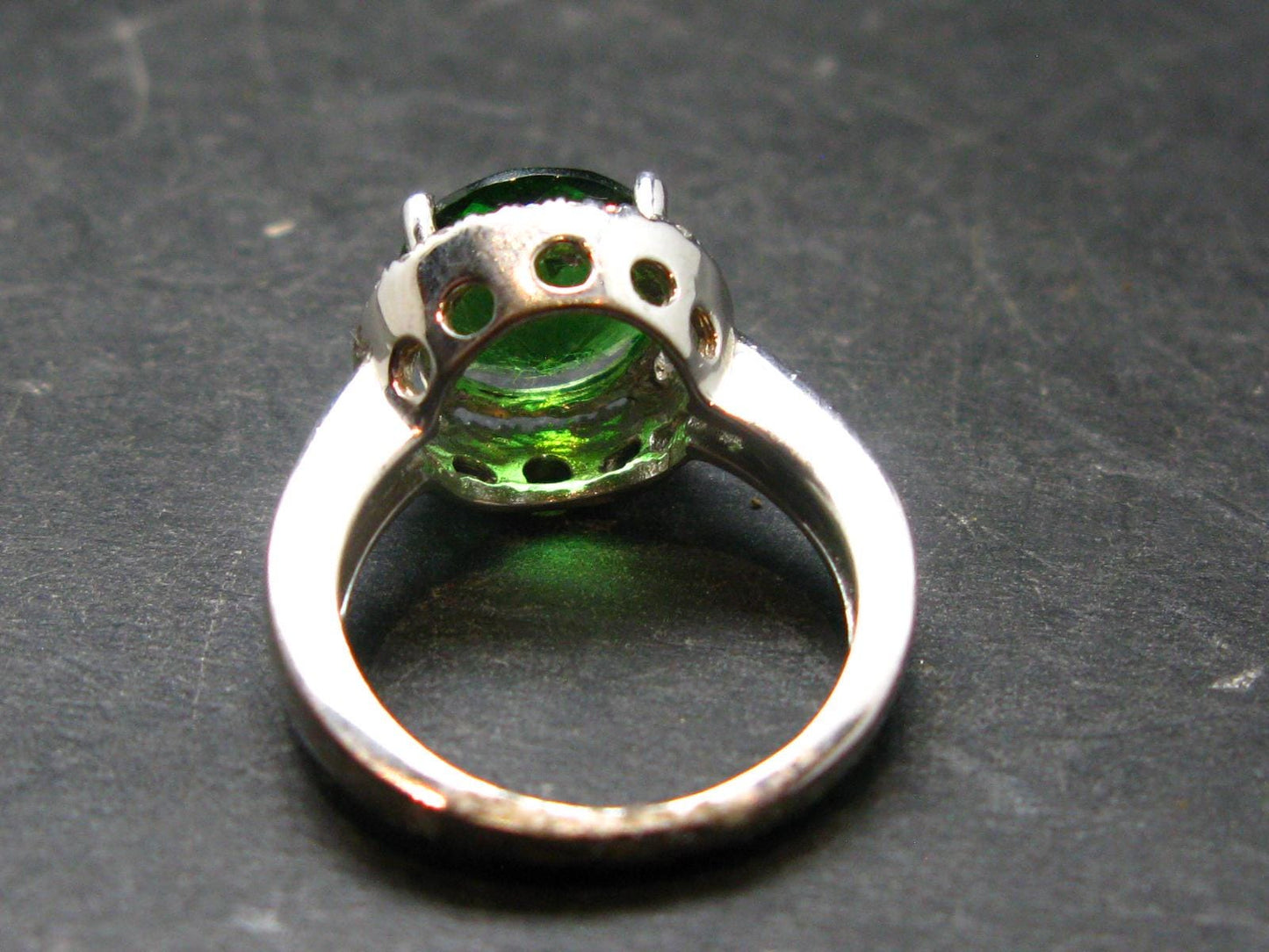 Helenite Gaia Stone Gem Sterling Silver Ring From Washington - Size 6 - 2.6 Carats