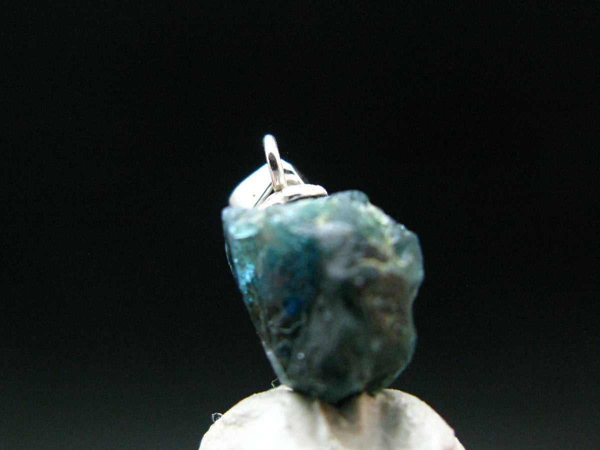 Blue Lazulite Silver Pendant From Pakistan - 0.6" - 1.18 Grams