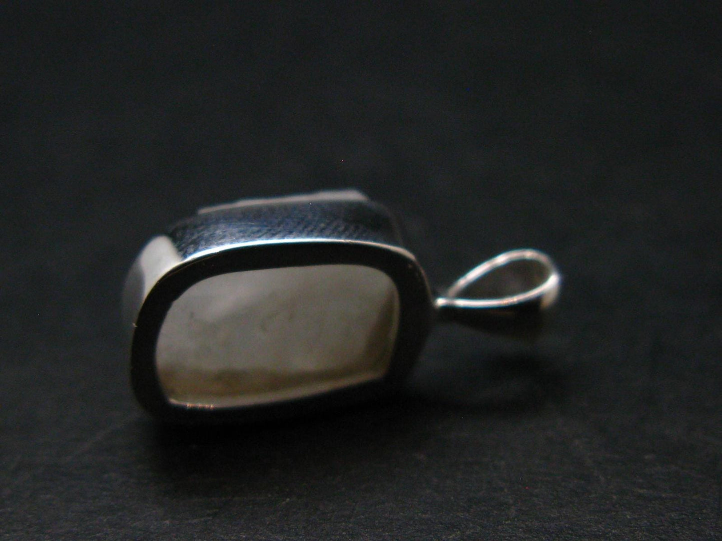 Raw Rare Natrolite Crystal Silver Pendant From Russia - 0.7" - 1.43 Grams