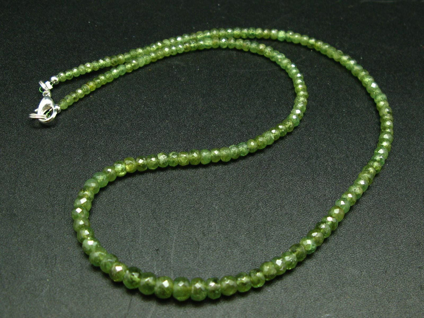 Gem Demantoid Green Garnet Necklace Beads - 18"