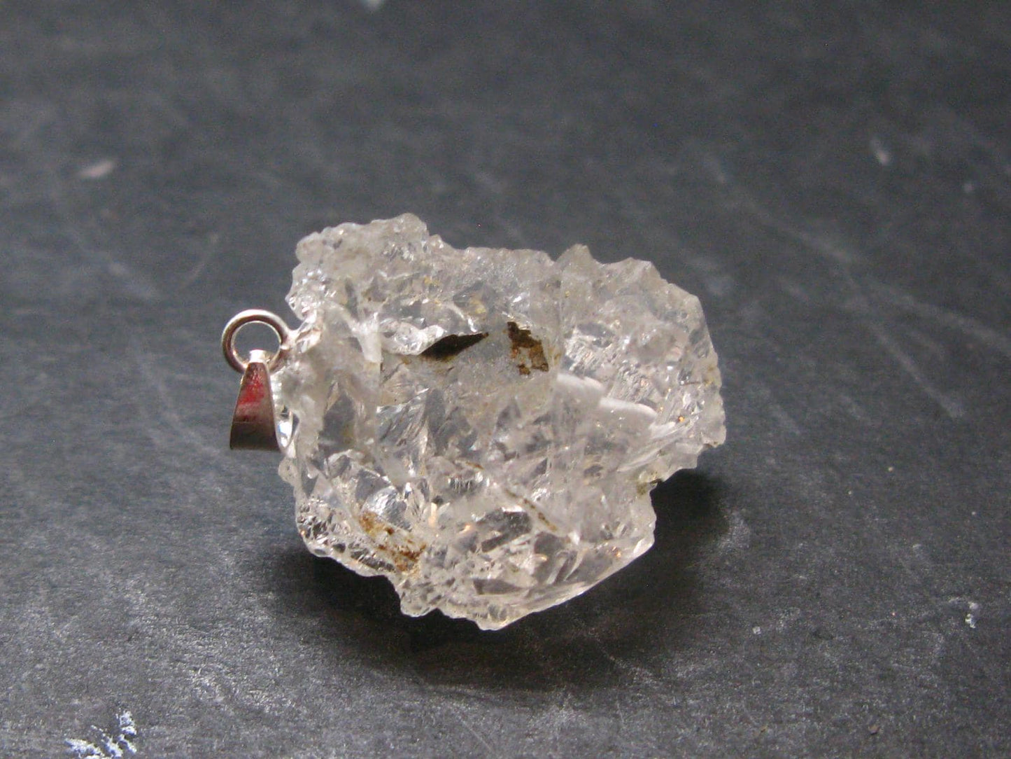 Goshenite Beryl Crystal 925 Silver Pendant From Brazil - 1.0" - 3.79 Grams