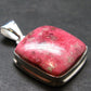 Thulite Silver Plated Pendant From Norway - 1.2" - 7.21 Grams
