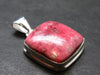 Thulite Silver Plated Pendant From Norway - 1.2" - 7.21 Grams