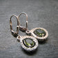 Moldavite Tektite Silver Earrings from Czech Republic - 2.94 Grams