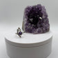 Amethyst Leaf Ring – Sterling Silver – Nature-Inspired Statement Piece - Size 9