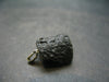 Tibetan Black Tektite Silver Pendant From Tibet - 0.9" - 3.35 Grams