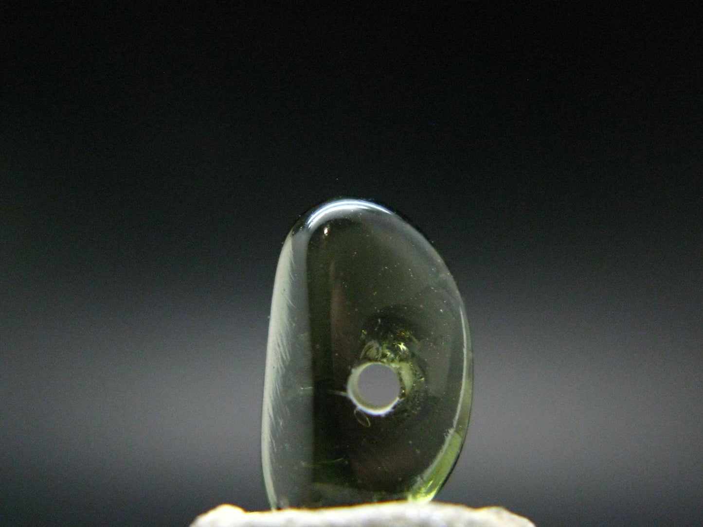 Moldavite Tektite Tumbled Bead from Czech Republic - 12 mm - 2.55 Carats