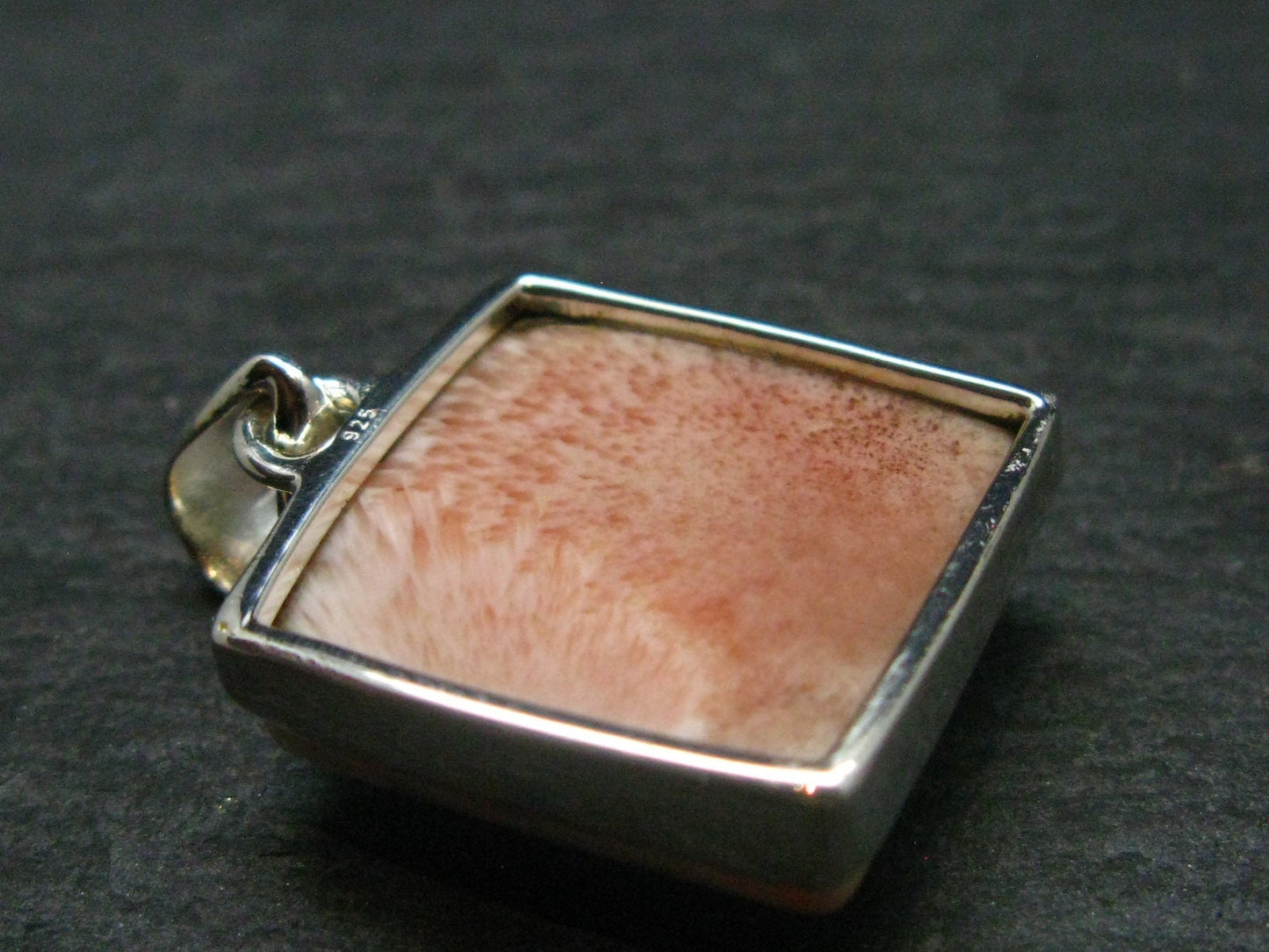 Pink Scolecite Sterling Silver Pendant From India - 1.2"