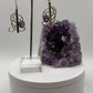 Amethyst Modern Earrings – Artistic Design – Sterling Silver with Gold Tone - Weight 9.42 Grams