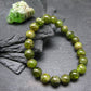 Peridot Genuine Bracelet ~ 7 Inches ~ 9mm Round Beads