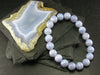 Blue Lace Agate Genuine Bracelet ~ 7 Inches ~ 10mm Round Beads