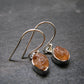 Hessonite Garnet Silver Earrings From Canada - 0.9" - 2.23 Grams
