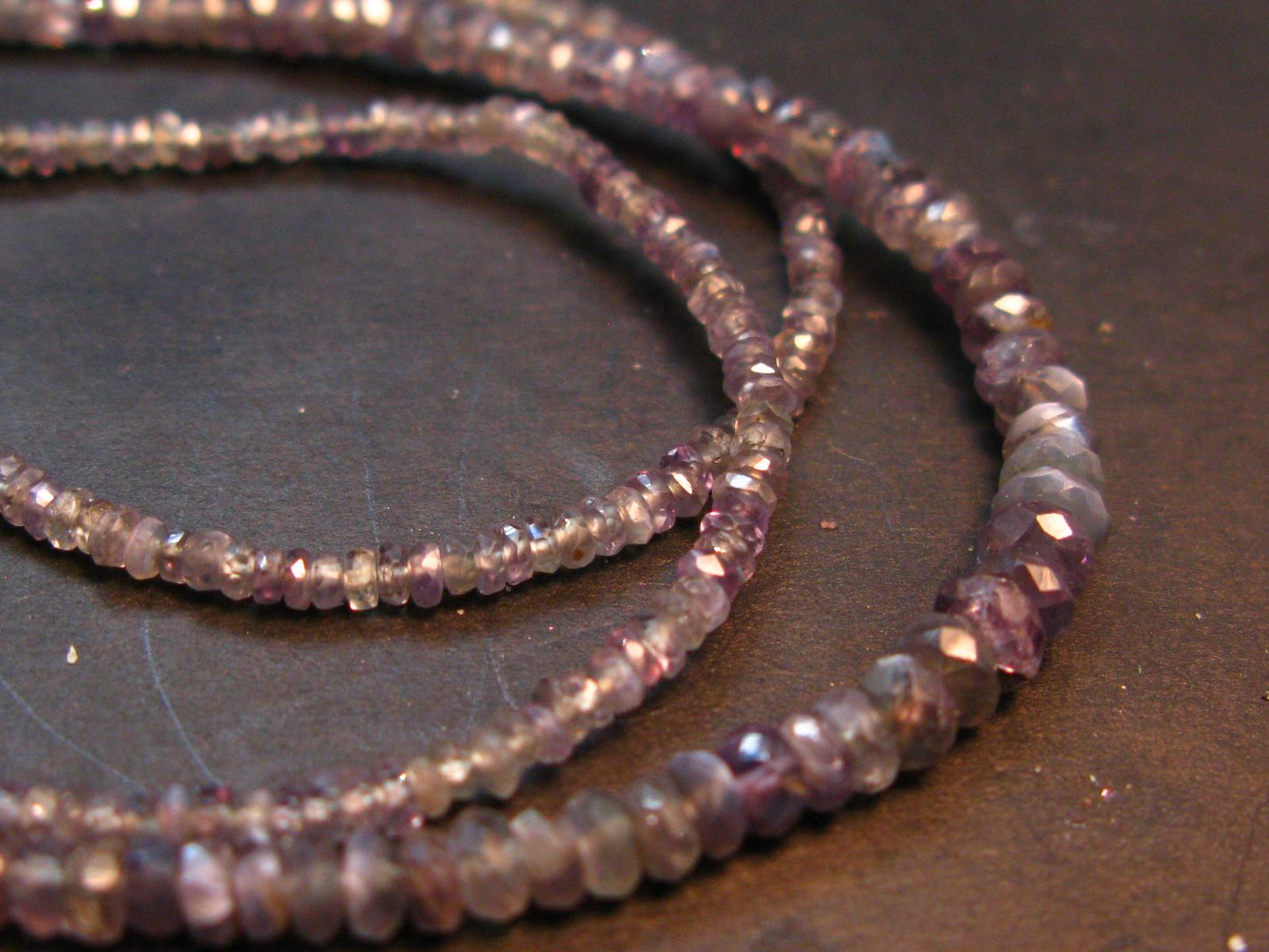 Extremely Rare Alexandrite Necklace - 19" - Rondelle Facetted Beads - 40 Carats