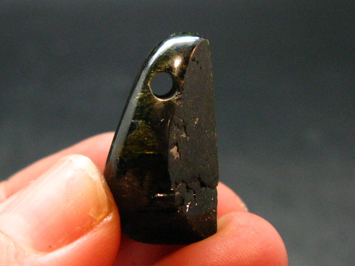 Nice Rare Terminated Epidote Crystal Metal Free Pendant From Peru - 1.0" - 13.40 Grams