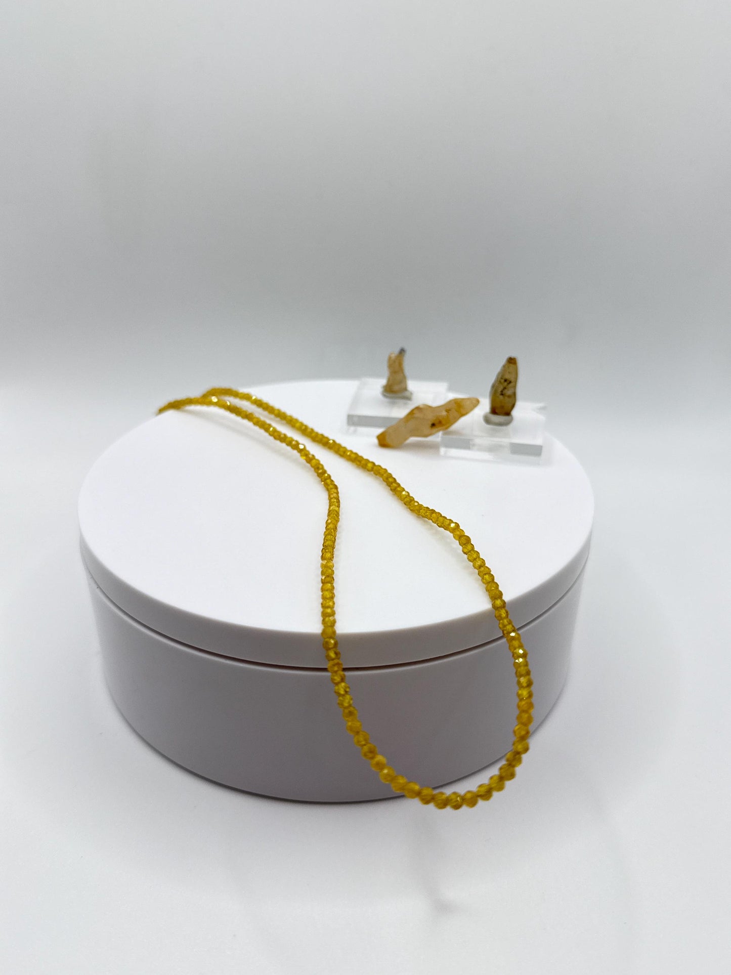 Yellow Sapphire Necklace - Faceted Sapphire Beads - Natural Gemstone Jewelry - September Birthstone Gift - 6.49 Grams