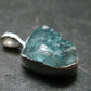 Blue Zircon Gem Crystal Silver Pendant From Cambodia - 0.7" - 1.81 Grams
